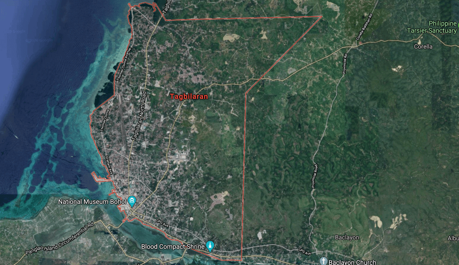 Mapa turístico de Tagbilaran